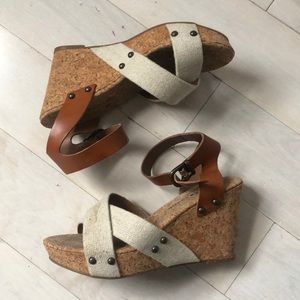 Lucky Brand Canvas and Cork Wedges